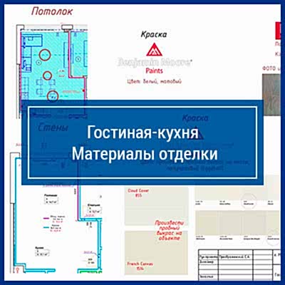 Кухня-гостиная, материалы отделки