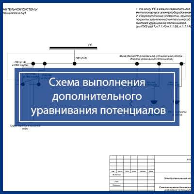 Проект электроснабжения квартиры | Схема выполнения дополнительного уравнивания потенциалов