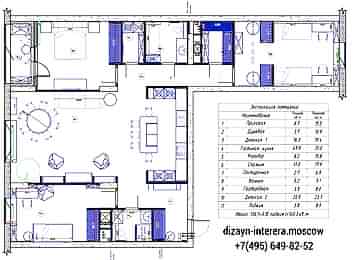 Дизайнерский ремонт 4-комнатной квартиры 140 кв.м.